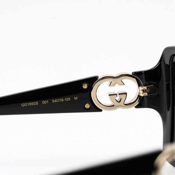 NEW Gucci GG1692S 001 Black Grey Square Women Sunglasses